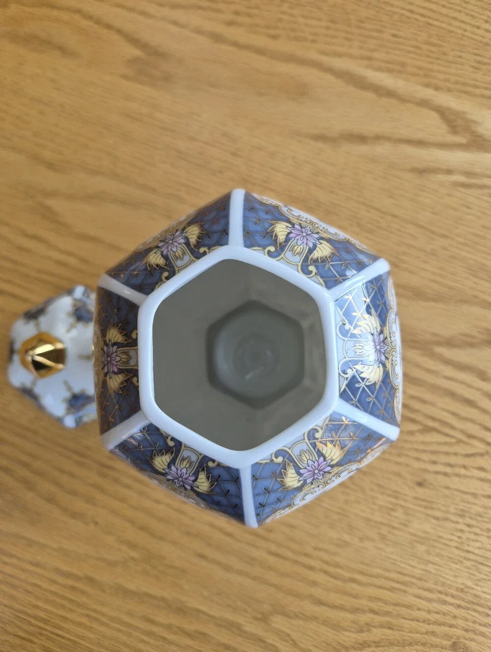 Vintage Toyo Japan Ginger Jar Hexagonal Porcelain